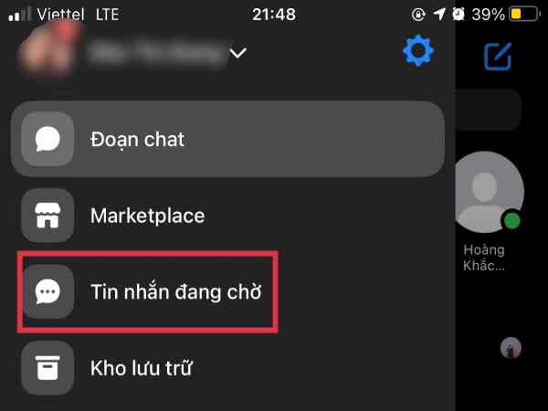 Cách ẩn tin nhắn Messenger bằng cách chuyển vào mục Tin nhắn đang chờ
