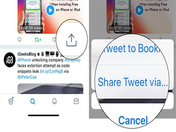 Tải video Twitter trên iPhone